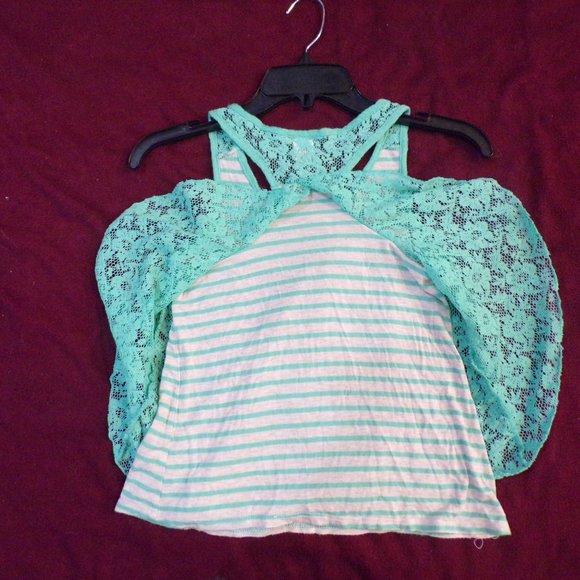 Miss Majesty Girl's Stylish Turquoise Top - Picture 3 of 4